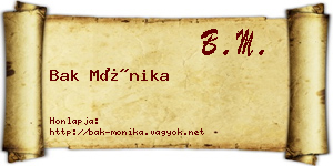 Bak Mónika névjegykártya